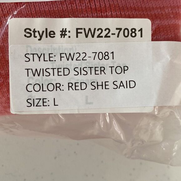 Le Superbe Twisted Sister Long Sleeve Knit Top in Red She Said Soft Viscose - Picture 14 of 16